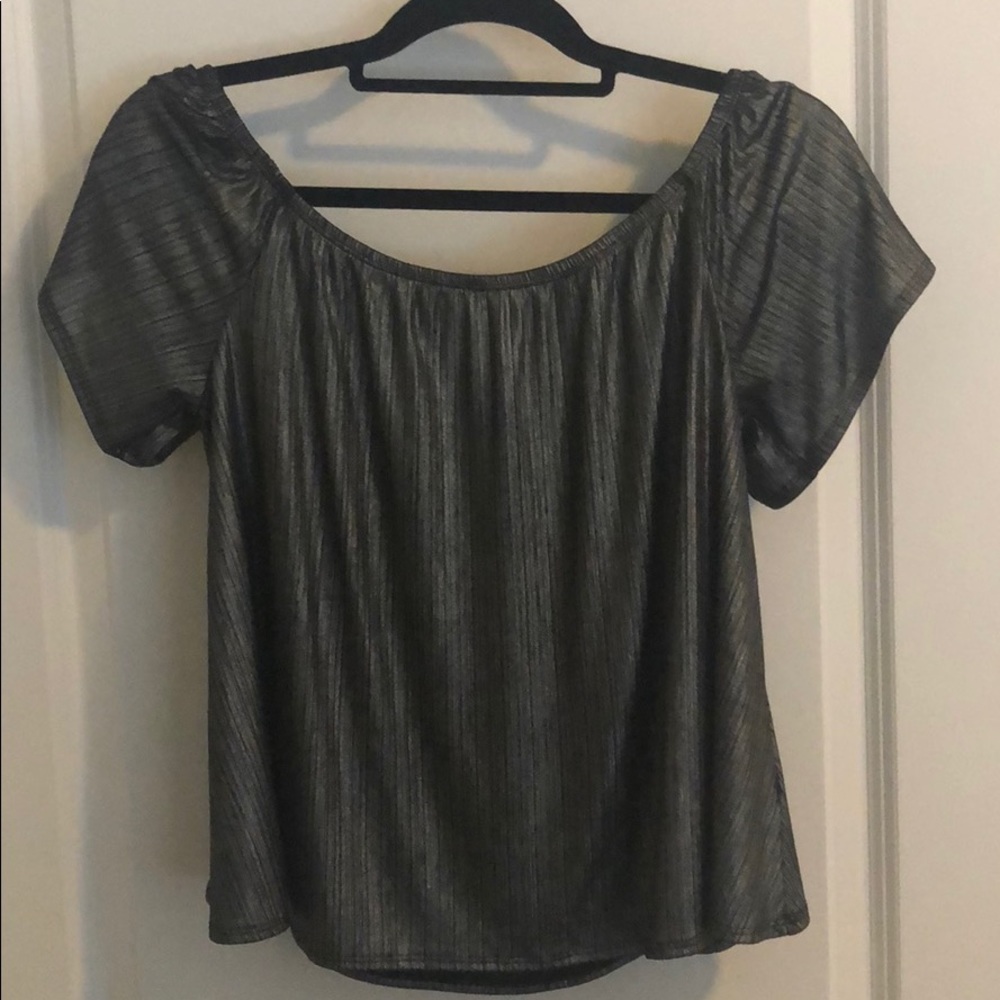 Metallic off the shoulder top